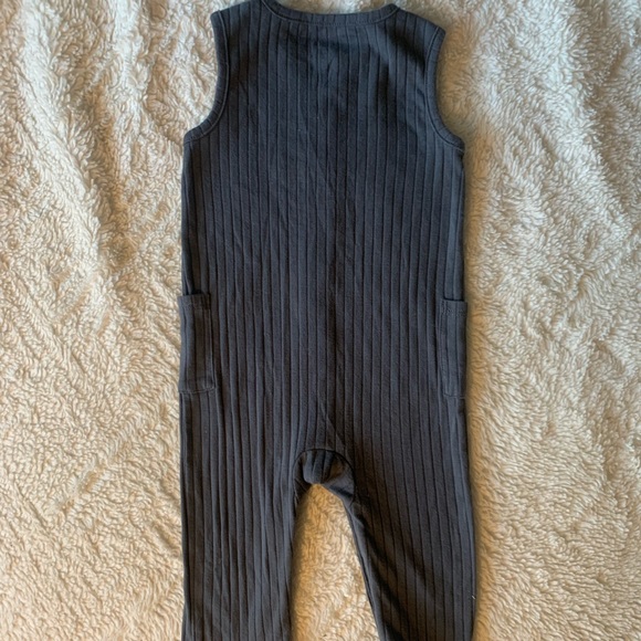 Gray Blue Ribbed romper summery versatile sleeveless - Picture 6 of 8